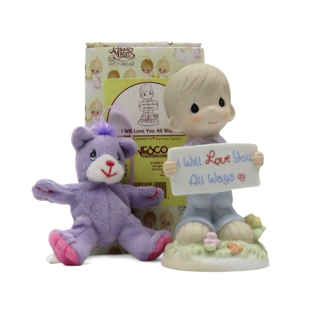 Precious Moments I Will Love You All Ways Plush Bear Valentine Miniature Set